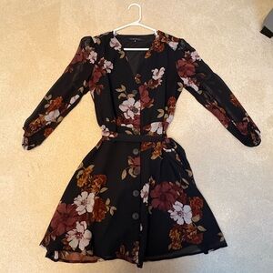Floral Black Dress